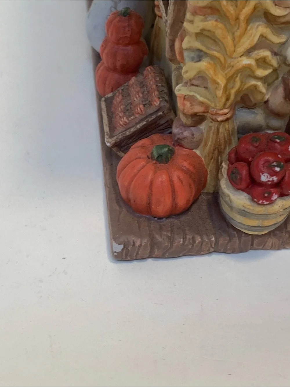 VTG Fall Wax Warmer Melt Ceramic Farmers Market Apples Pumpkins Rustic Country